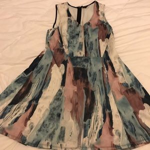 Colorful polyester pastel abstract art dress